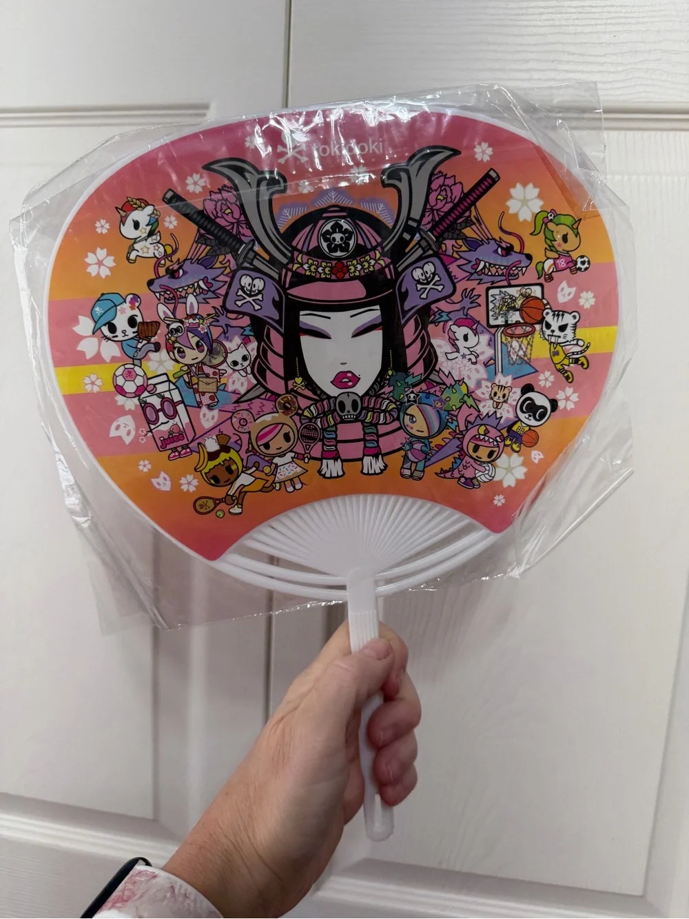 tokidoki Pink Orange Decorative Hand Fan